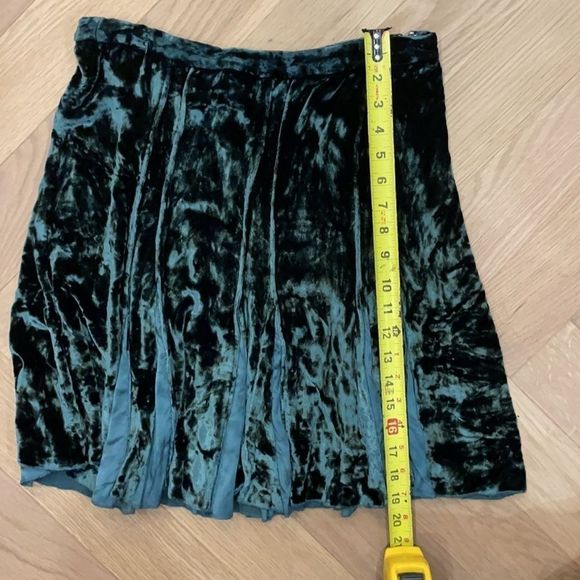 Club Monaco Silk Rayon Velvet Skirt Dark Emerald Green Size 4 - Picture 7 of 7